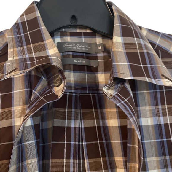 Daniel Cremieux Signature Collection Button Front Men's Shirt Non-Iron Brown - Picture 4 of 9